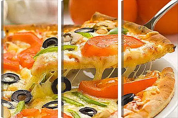 Модульная картина - Кусок пиццы. Итальянское наслаждение.