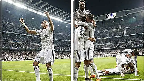 Модульная картина - Празднование гола. ФК Реал Мадрид. FC Real Madrid