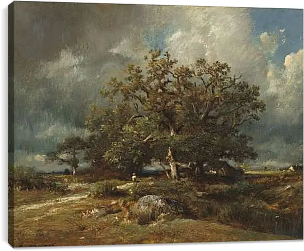 Постер на подрамнике - Старый дуб. Жюль Дюпре