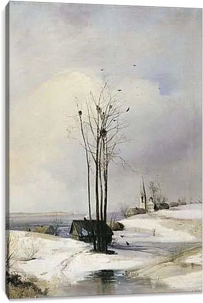 Постер на подрамнике - Оттепель. Саврасов Алексей