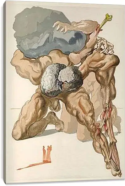 Постер на подрамнике - Скупцы и расточители. Иллюстрации к "Божественной комедии". Сальвадор Дали