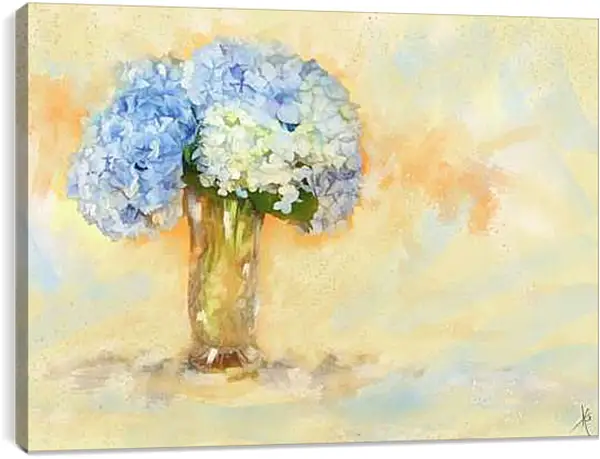 Постер на подрамнике - Букет гортензии