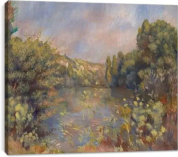 Постер на подрамнике - Lakeside Landscape. Пьер Огюст Ренуар