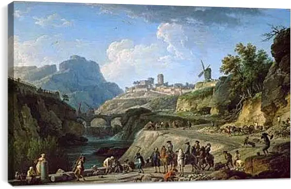 Постер на подрамнике - Construction of a road. Якоб ван Рейсдал