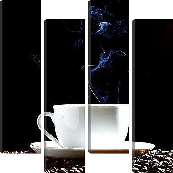 Модульная картина - Чашка и пар. Утренний ритуал.