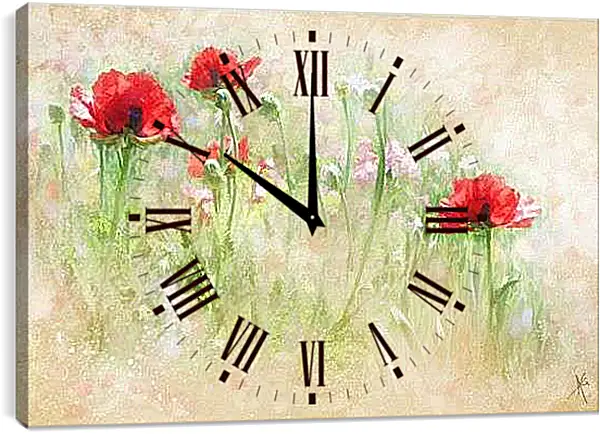 Часы картина - Маки
