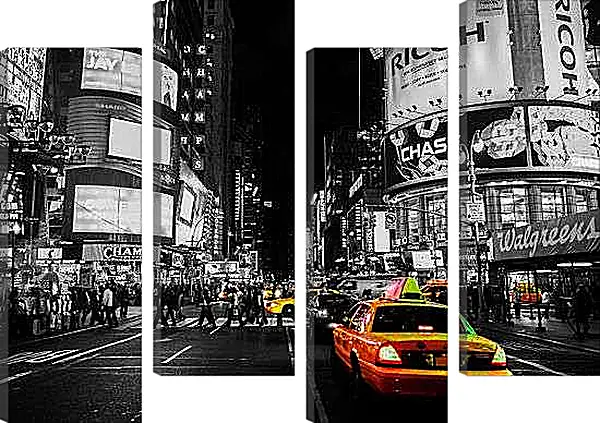 Модульная картина - Ночьная жизнь Америки