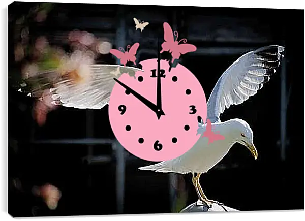 Часы картина - Чайка