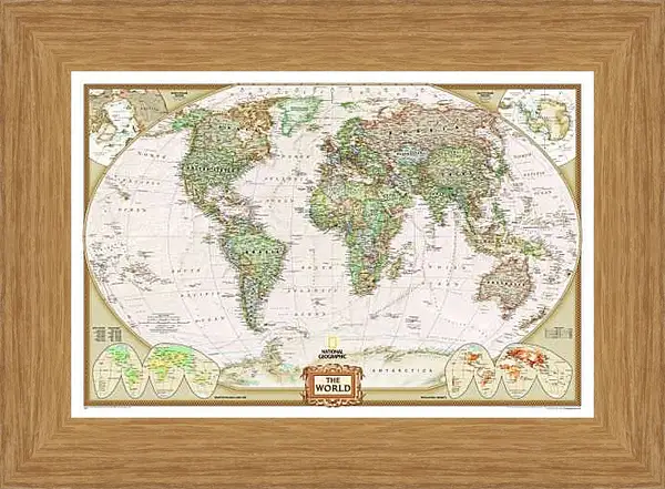 Картина в раме - Карта мира (National Geographic)