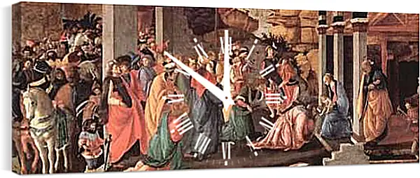 Часы картина - Adoration of the holy three kings. Сандро Боттичелли
