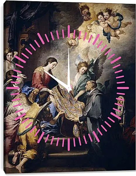 Часы картина - Риза Святого Ильдефонсо. Бартоломе Эстебан Мурильо