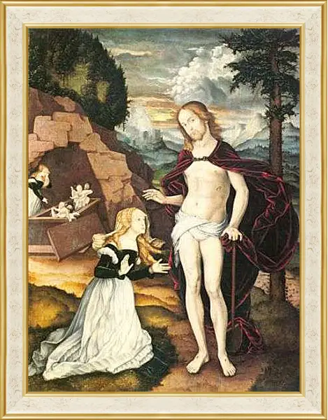 Картина в раме - Christus als Gartner (Noli me tangere). Ханс Бальдунг