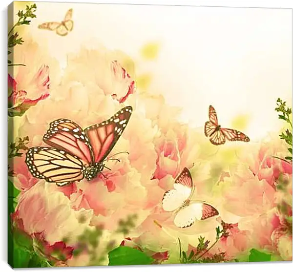 Постер на подрамнике - Бабочка в ветвях