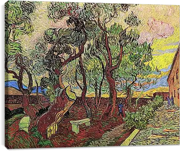 Постер на подрамнике - The Garden of Saint-Paul Hospital 4. Винсент Ван Гог