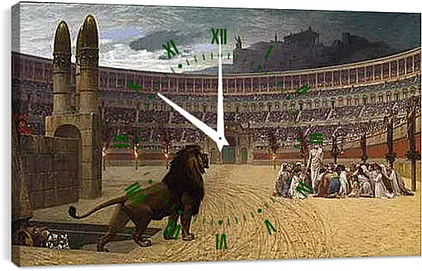 Часы картина - Christian martyrs - Последняя молитва христианских мучеников. Жан-Леон Жером