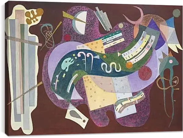 Постер на подрамнике - Негнущееся и согнутое. Кандинский Василий