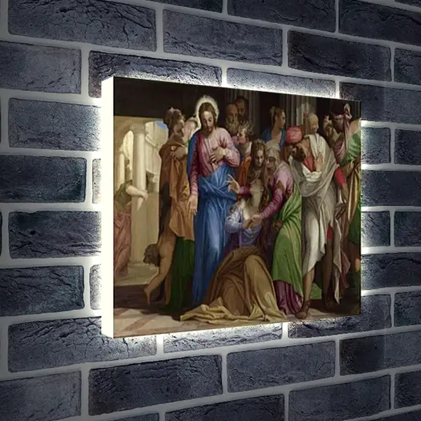 Лайтбокс световая панель - Christ addressing a Kneeling Woman. Паоло Веронезе