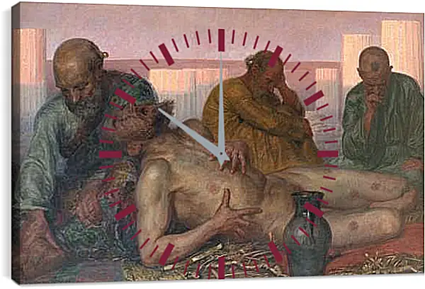 Часы картина - Job and His Friends. Педер Хенрик Кристиан Сартман