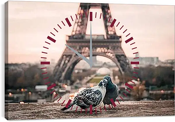 Часы картина - Голуби