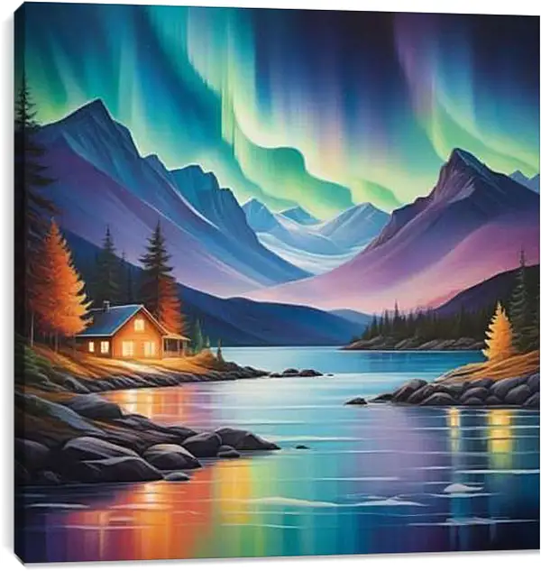 Постер на подрамнике - Северное Сияние