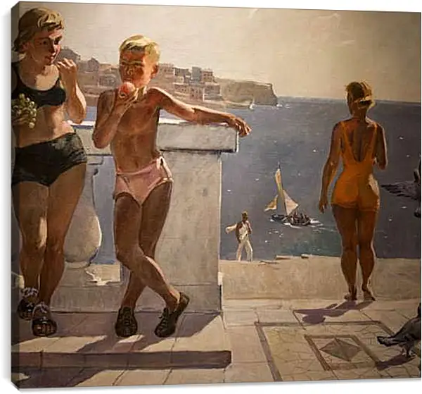 Постер на подрамнике - Приморский бульвар. Севастополь. Александр Дейнека