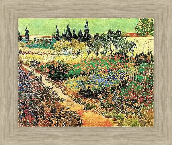 Картина в раме - Flowering Garden with Path. Винсент Ван Гог