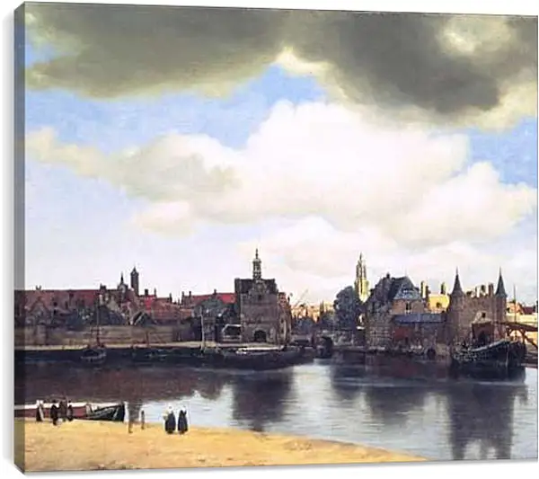 Постер на подрамнике - Ansicht von Delft. Ян (Йоханнес) Вермеер
