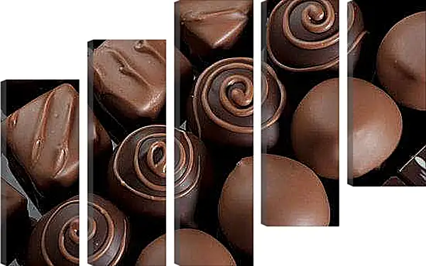 Модульная картина - Шоколадные конфеты. Сладкое искушение.