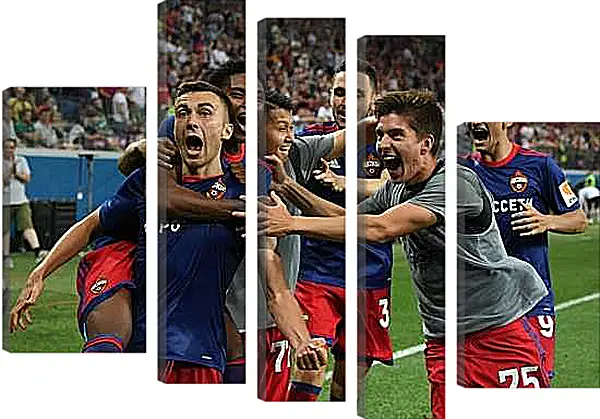 Модульная картина - Празднование гола. ФК ЦСКА Москва. FC CSKA Moscow