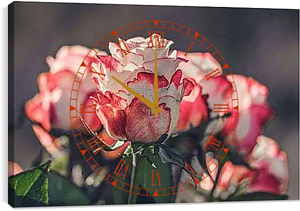 Часы картина - Розы
