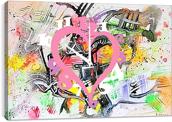 Часы картина - Стильная абстракция. Кандинский Василий