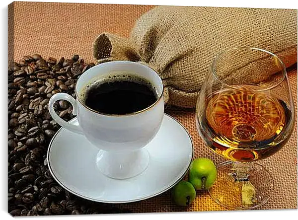 Постер на подрамнике - Диджестив. Кофейный натюрморт.