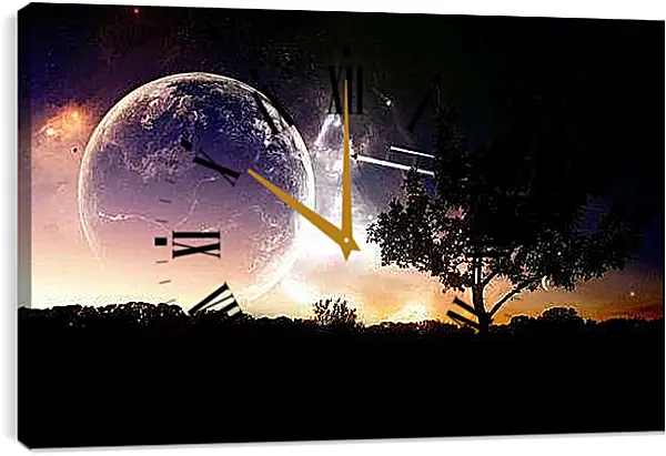 Часы картина - Космос