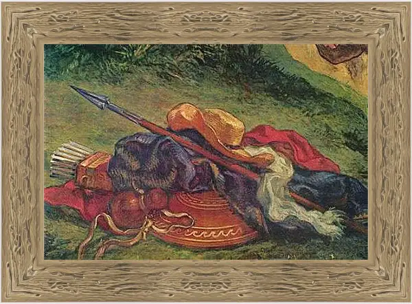 Картина в раме - Wandgemalde fur Saint-Sulpice in Paris, Kapelle der Heiligen Engel (Szene). Эжен Делакруа