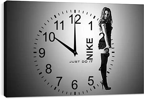 Часы картина - Девушка. Nike