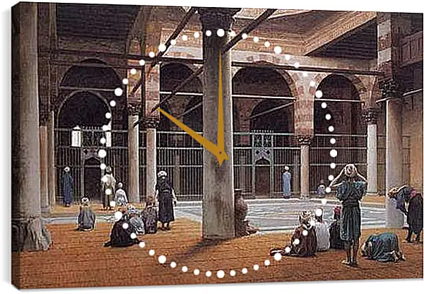 Часы картина - Interior of a Mosque. Жан-Леон Жером