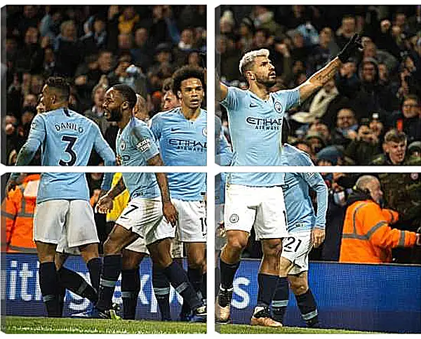 Модульная картина - Празднование гола. Манчестер Сити. Manchester City