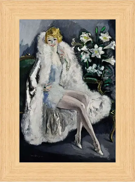 Картина в раме - Дама и лилии. Кес ван Донген