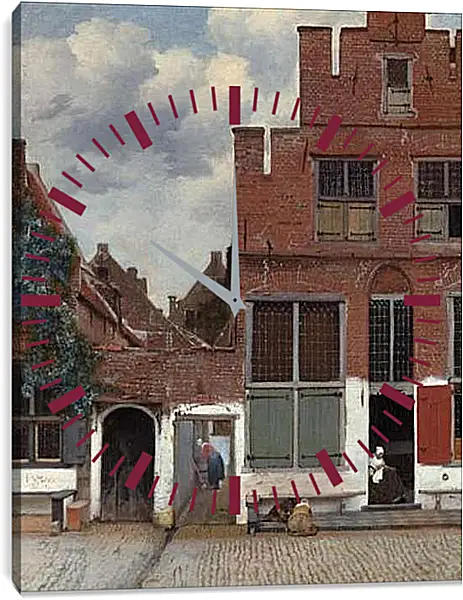 Часы картина - Die kleine Strasse. Ян (Йоханнес) Вермеер