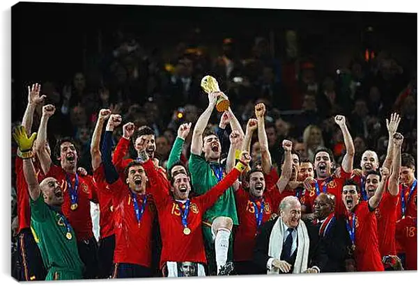 Постер на подрамнике - Сборная Испании чемпионы мира по футболу