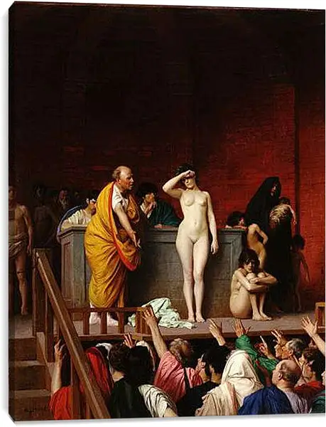 Постер на подрамнике - Рынок рабов в Риме. Жан-Леон Жером
