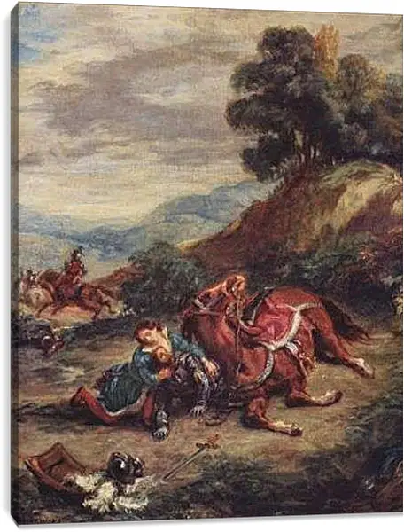 Постер на подрамнике - Der Tod Laras. Эжен Делакруа
