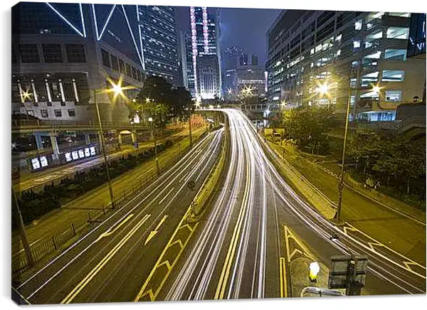 Постер на подрамнике - Гонконг ночью