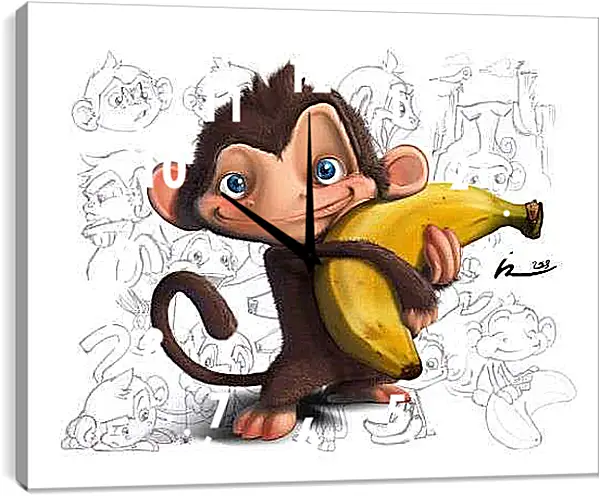 Часы картина - Обезьянка