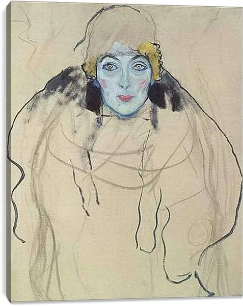 Постер на подрамнике - Damenbildnis en Face. Густав Климт