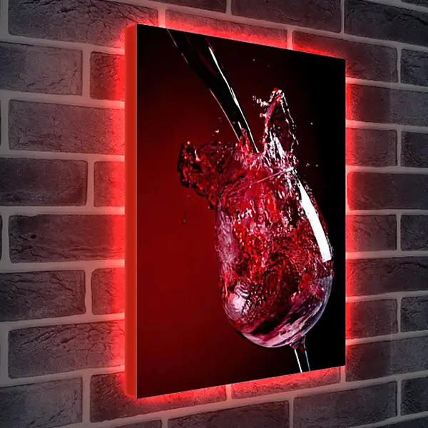 Лайтбокс световая панель - Брызги красного. Бурлящий Рубин.