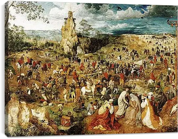 Постер на подрамнике - Aufstieg zum Kalvarienberg. Брейгель Питер Старший