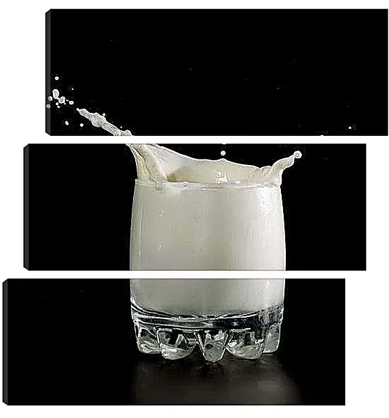 Модульная картина - Стакан молока. Свежесть момента.