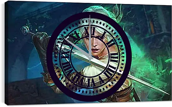 Часы картина - The Witcher (Ведьмак), Цирилла в боевой стойке