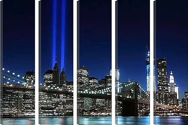 Модульная картина - Бруклинский мост ночью